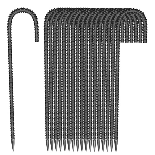 ESSFF 18 Pieces 12-Inch Garden Ground Stakes Galvanized Steel J Shape Hook Rebar Stakes - Heavy Duty Ground Anchors for Tents, Position Stakes Kits,Fences Stakes, and Trampolines Stakes