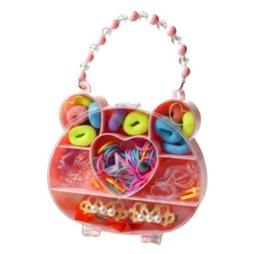 RUHIZEN Baby Hair Accessories Set - Colorful Hair Tie & Elastic Rubber Bands with Rabbit Organizer Box, Mini Ribbon Hair Clips for Toddlers, Kids, Infants, and Girls - Birthday Gift for Little Girls