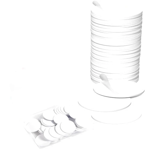 Origin-Joy 30 PCS NFC Tags, NTAG215 Blank Waterproof 25mm Round Coin NFT Chips with Adhesive, Programmable & Rewritable, Compatible with Amiibo, TagMo, iOS & Android Devices (White)