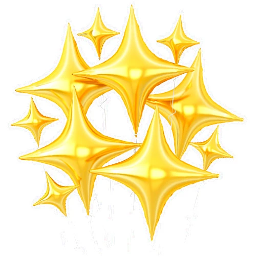 GRESATEK Gold Star Balloons,10Pcs Quadrangle Star Balloons,Four Angle Star Shaped Helium Mylar Balloons for Graduation,New Year,Brithday,Engagement,Wedding Party Decorations