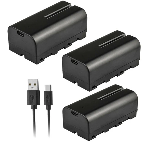 Kastar NP-F570T USB-C Battery 3-Pack Replacement for Vibesta Peragos Disk 304B 304P, GTX Studio 480, Aputure Amaran AL-H198 AL-M9, RGBlink TAO, RGB Voice U502 U501 LED Video/Photo Camera Light