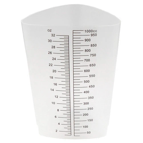 HealthStar Graduated Triangular Polypropylene Laboratory Container 32 ounce/1000 Cubic Centimeter - Pack of 10