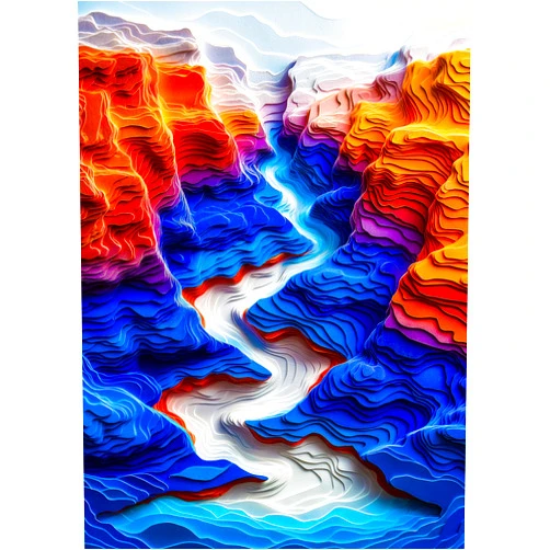 Bgraamiens 3D Visual 1000 Pieces Puzzle - The Blue Canyon - Autostereoscopy Hard Challenge for Adults & Kids