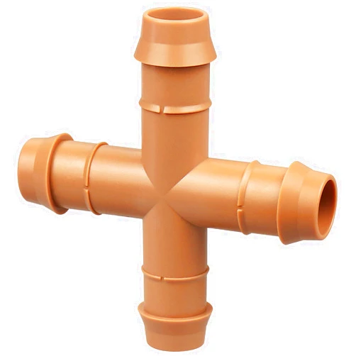 Arfun Drip Irrigation Parts Cross Connector, 12 Pack Drip Irrigation Four Way Line Connector Fittings Fits for 1/2