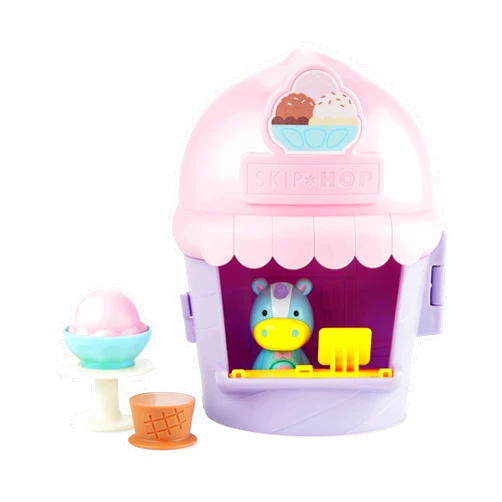 Skip Hop Pretend Play Zoo Ice Cream Shoppe Playset, Toy for Kids 2 Years and Up, Unicorn