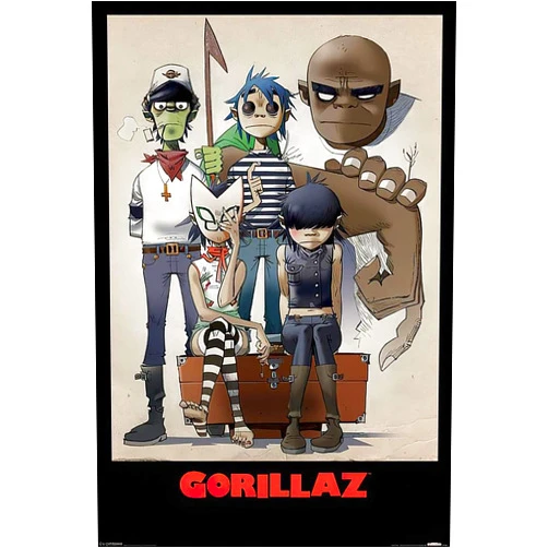 POSTER STOP ONLINE Gorillaz - Music Poster (All Here - The Gang - Comic Characters) (Size: 24