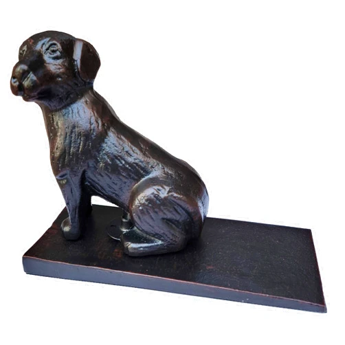 LuLu Decor, Cast Iron Dog Door Stopper, Doorstops Weight 6 Lbs (Black)