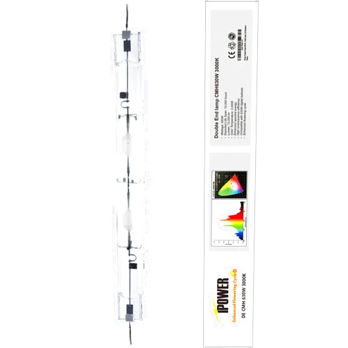 iPower GLBULBDECDM630K3 Ceramic Metal Halide Grow Light CDM Lamp, Double Ended CMH Bulb, 630W, 3100K