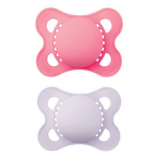 MAM Original Matte Baby Pacifier, Nipple Shape Helps Promote Healthy Oral Development, Sterilizer Case, 2 Pack, 0-6 Months, Girl,2 Count (Pack of 1)