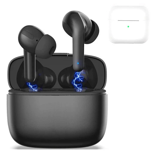 Dyale Wireless Earbuds,Bluetooth 5.3 Headphones Bass Stereo,with Noise Cancelling Mic,IPX7 Waterproof in Ear Earphones,42 H Playtime for Laptop Pad Phones Sports Workout,for iPhone Android,Black