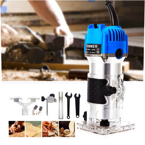 Towallmark Wood Routers, Wood Trimmer Router Tool, Compact Wood Palm Router, Tool Hand Trimmer, Woodworking Joiner, Cutting Palmming Tool, 30000 RPM 1/4