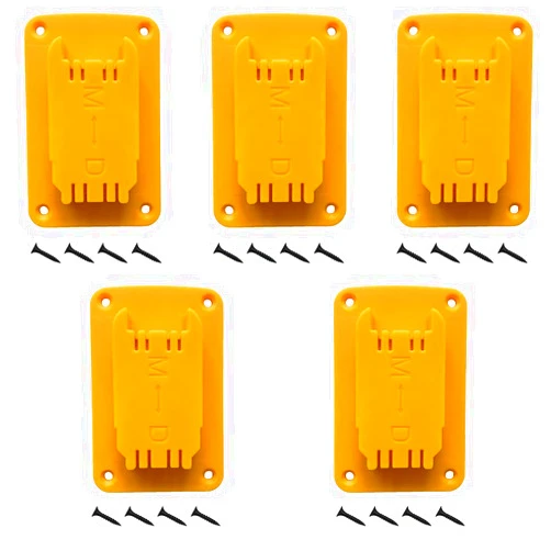 UOSXVC 5Packs Tool Holders for Dewalt 20V 12V Drill Tool Mount Fit for Milwaukee M18 Tools Yellow