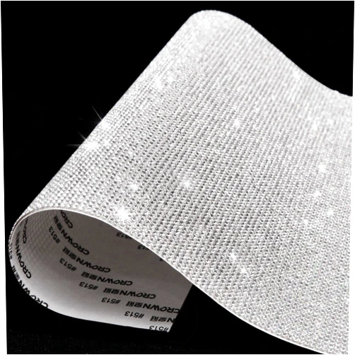 HANWER Bling Crystal Rhinestone Sheets Self Adhesive, Glitter Rhinestone Sheet for Car Craft Decoration, DIY Rhinestone Stickers, 9.4 x 7.9 Inch (Clear)