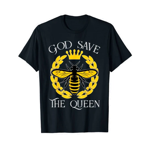 Save the Bees Honey Flower Beekeeper Bee Shirt Women God Save The Queen Bees Honey Beekeeper T-Shirt