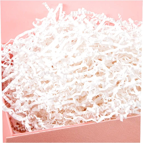 OBMMIRAO 1 LB White Crinkle Cut Paper Shred Filler for Gift Wrapping & Basket Filling, Decorative Grass Shredded Paper for Gift Box, Gift Box Stuffing