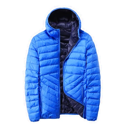 Generic Men's And Winter White Duck Down Jacket Two-Sided Hooded Korean Version Short Lightweight Warm Coat