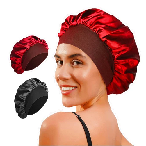Lilyhao Silk Satin Hair Bonnet for Sleeping,Sleep Cap with Elastic Soft Band,Sleep Bonnet Silk Sleep Cap for Hair Curly Hair Sleeping Natural Hair(2Pack)
