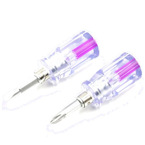 AKTOO Stubby Short Screwdriver With Phillips and Flat Head, Small Magnetic for DIY Repairing, 2 Piece Set