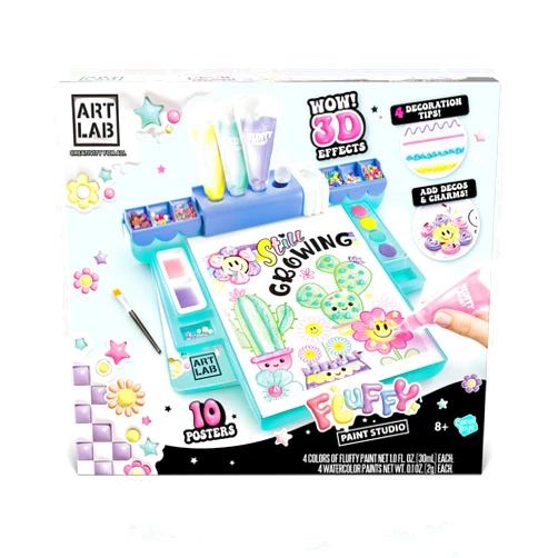 Canal Toys USA Canal Toys Art Lab Fluffy Paint Studio – 3D Painting Set for Kids: Create Puffy Artwork with Textured Paints & Tools, Fun DIY Arts & Crafts Kit