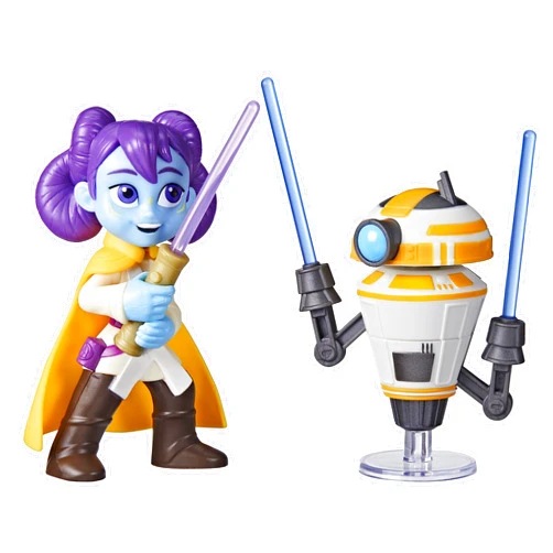Star Wars: Young Jedi Adventures Pop-Up Lightsaber Duel, LYS Solay & Training Droid Action Figures, 4-Inch Scale Toys, Preschool Toys for 3 Year Old Boys & Girls
