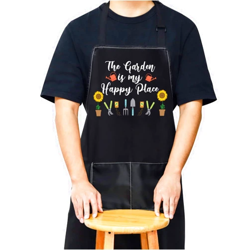 WZMPA Gardening Apron With Pockets Gardener Gifts The Garden Is My Happy Place Adjustable Apron For Gardener Florist