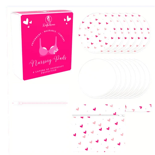 Ninja Mama Super Soft Washable Viscose Derived from Bamboo Breast Pads - Reusable Nursing Pads for Breastfeeding, Nipple Pads for Leaking Breast Milk - Pack of 14