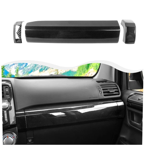 Voodonala for 4Runner 2010-2023 Center Console Co-Pilot Passenger Decoration Trim fit Toyota 4Runner SUV 2010-2023(Carbon Fiber Black,3Pcs/Set,ABS)