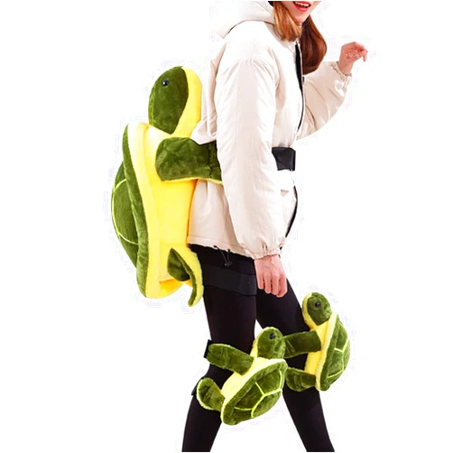 BeanPlush 3pcs Turtle Ski Protective Gear Oversize Hip Protectors for Skating Tortoise Cushion Padded Knee Pad