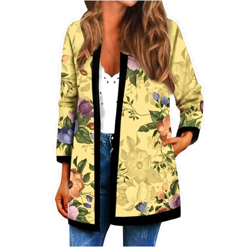 Forerruti Women's 2023 Fall Cardigan Sweater Womens Light Weight Jackets for Spring zdlong Blazer Cardigans Yellow