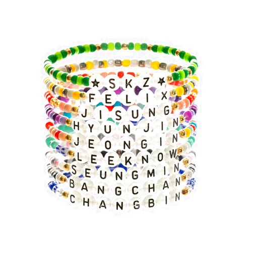 HERONGSHENG 9pcs Kpop Stray Kids Merch Bracelets Stray Kids Ablum Bracelets SKZ Outfit Luminous Bracelet for Girls Teens