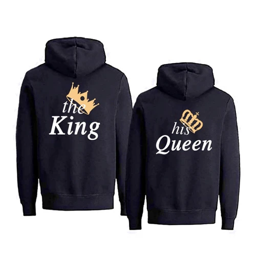 Sevpuikl Matching Hoodie for Couples King Queen Hoodie SweatShirt Couples Hoodie for him and her Valentines Gift 1 Piece