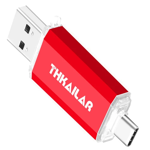 Thkailar USB Flash Drive 512GB,Type A and Type C Ports 2 in 1 OTG USB 3.1 Thumb Drive,Memory Stick for Business Traveler Compatible with iPhone 15/Android Phone/PC/Mac Pro/Laptop(Red)