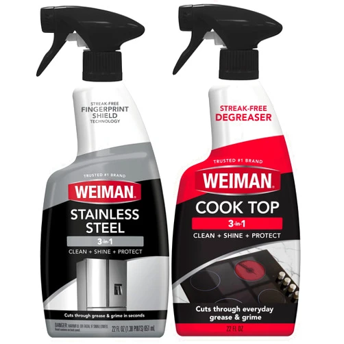 Weiman Disinfecting Stovetop Cleaner & Stainless Steel Cleaner - 22 Ounce - Daily Appliance Kitchen Cleaning Kit