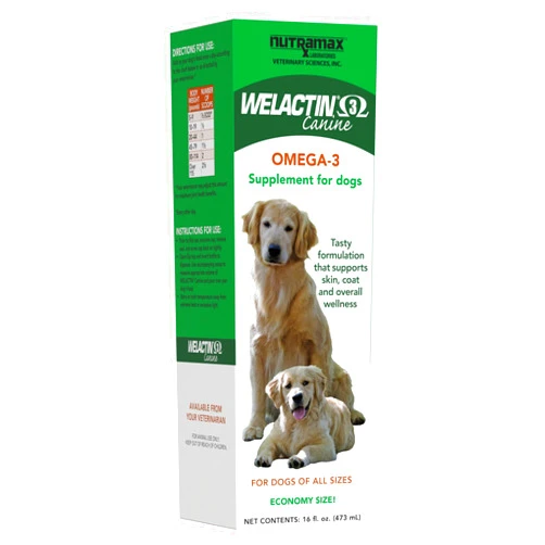 Nutramax Laboratories Nutramax Welactin Omega-3 Fish Oil Skin and Coat Health Supplement Liquid for Dogs - 16 Ounce
