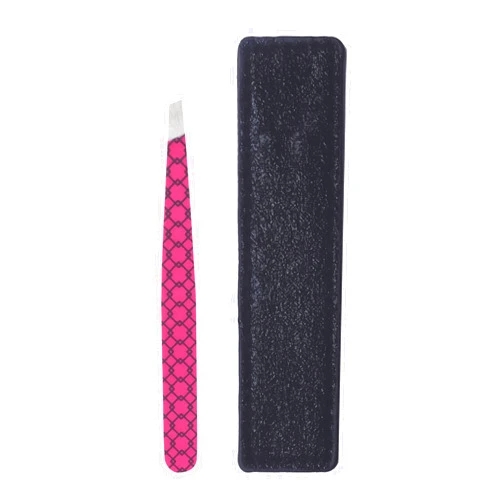 JAPONESQUE Soft Touch Slant Tweezer with Precision Crafted, Hand Sharpened Tips for Shaping and Defining Brows, Includes Protective Storage Pouch