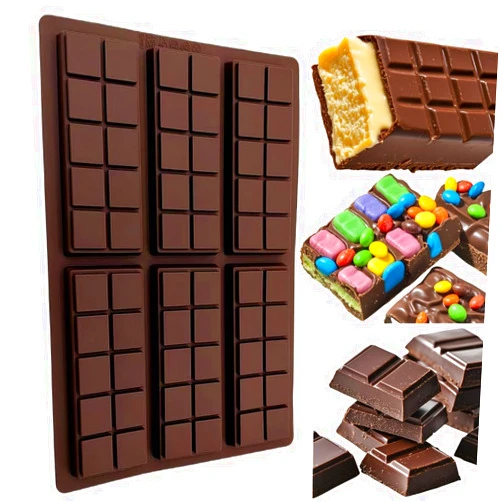 TASONUZ Chocolate Bar Mold,Flexible Silicone Mold for Chocolate,Chocolate Molds Silicone for Baking,Ice Cube,Deep Chocolate Bar Mold Creating Homemade Chocolate Bars, Chocolate Bar Mold Deep(10 Snap)