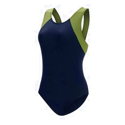 Dolfin Women's Aquashape Color Block Moderate Lap Suit Navy/Olive 18