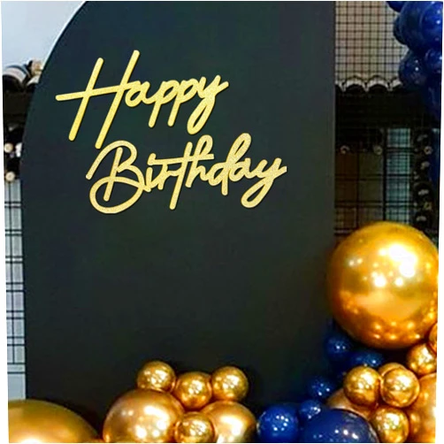 MASTRON Happy Birthday Sign for Backdrop - Glitter Felt Happy Birthday Letter Sign for Balloon Arch Birthday Party Balloon Arch Backdrop Decorations for Birthday Party Baby Shower - Gold