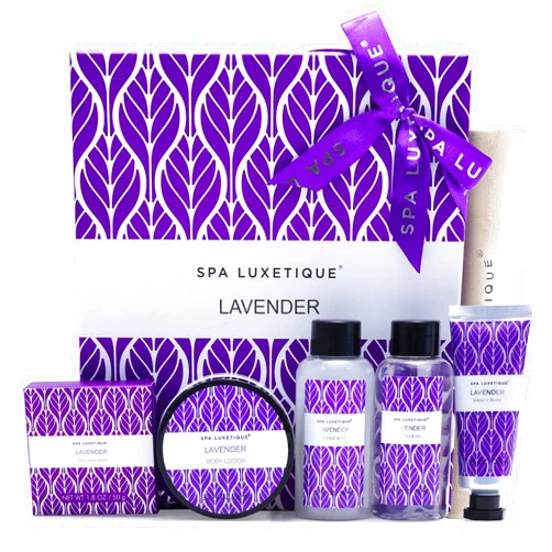 Spa Luxetique Lavender Spa Set, Bath Set for Women Gift, Relaxing Home Spa Kits Includes Body Lotion, Shower Gel, Bubble Bath, Hand Cream, Birthday Gifts for Women,Mothers Day Gifts