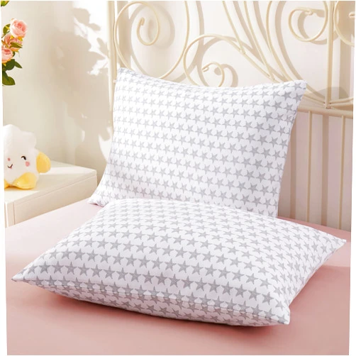 Vonty Kids Pillowcase White Stars Printed Standard Pillow Cases, Microfiber Kids Pillow Cases for Girls - Soft & Breathable 20x26 Pillow Covers(2Pcs)