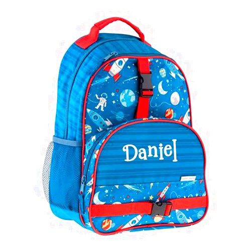 Stephen Joseph Personalized Backpack - Space Ship Book Bag - Galaxy All Over Print - Kids Back to School Supplies - Vacation Daypack - Custom Name