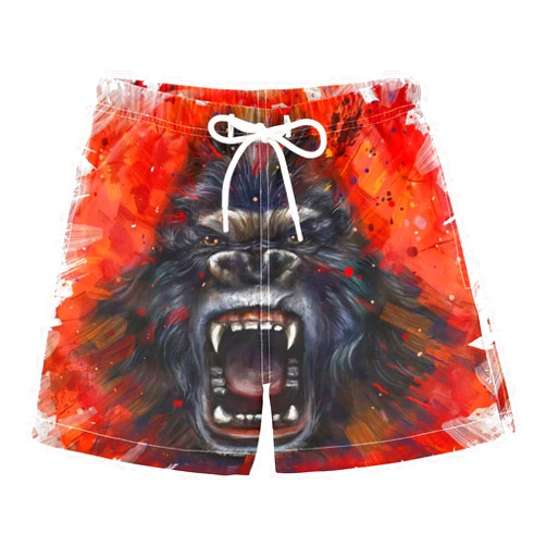 MFTJYO Boys Swim Trunks King Kong Furious Toddler Swim Shorts Little Boys Quick Dry Beach Board Shorts
