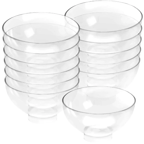 Smarty Had A Party Elegant Clear Round Plastic Mini Bowls - 2.65 oz. - Perfect for Desserts & Appetizers - Pack of 12