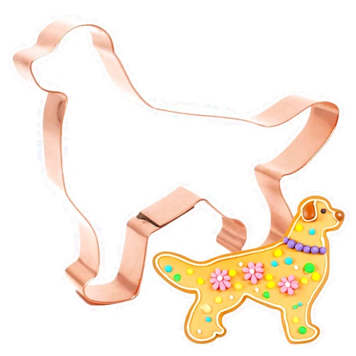 The Fussy Pup Golden Retriever Cookie Cutter 4.75 in Copper Handmade in the USA