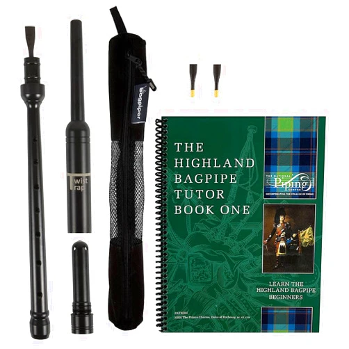 RG Hardie, College of Piping, Barefoot Bagpiper RG Hardie Bagpipe Twist Trap Practice Chanter, National Piping Center of Scotland Tutor Book with 2 Quality Scottish Reeds Breathable Case