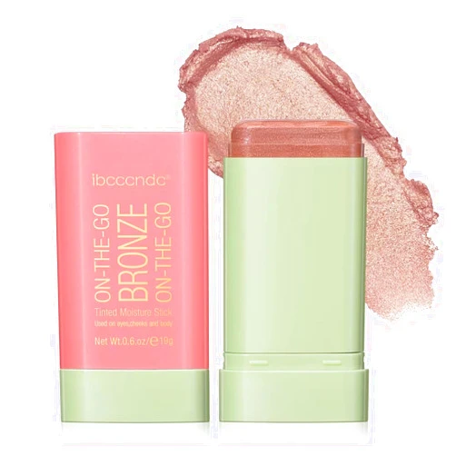 GECOMO On-The-Go Soft Creamy Highlighter Blush Bronzer Makeup Stick,Blendable Natural Glow Makeup Cream Blush Highligh 0.6 Oz - 01 WARM GLOW