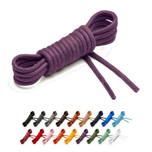 Benchmark Basics Round Waxed Cotton Shoe Laces - 2mm (5/64”) Width - 27”, 30”, 33”, 36” & 39