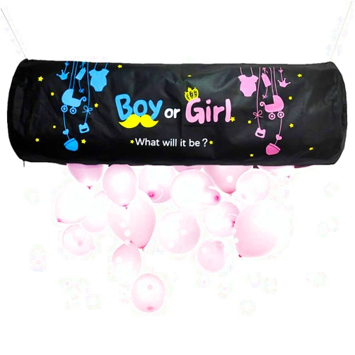 UNIIDECO Gender Reveal Balloon Drop Bag Boy or Girl What will it be? Baby Gender Reveal Pink And Blue Balloons Party Decorations Kit Supplies Favors