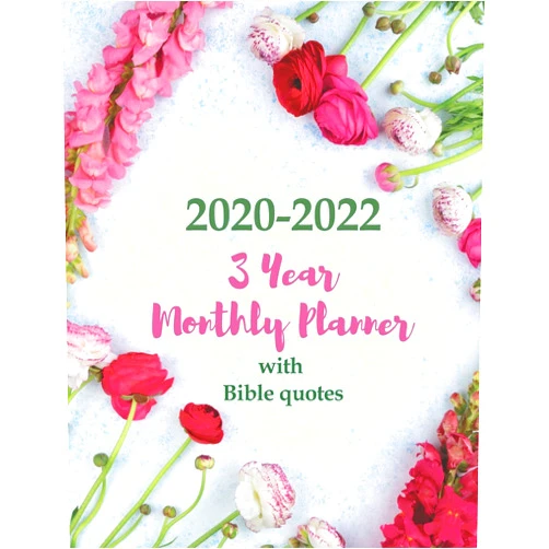 Useful Christian Planners Publication 2020-2022 3 Year Monthly Planner with Bible quotes: Large Calendar Organizer for Christian Women | 36 Months Agenda, One Bible Verse Per Page Diary, Letter Sized: 8.5 x 11 inch; 21.59 x 27.94 cm