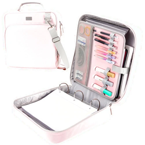 HINOOR 3-Inch 3-Ring Zipper Binder with Shoulder Strap, D-Ring Zip Up Binder with 700 Sheets Capacity, Compatible with 13